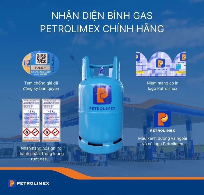 Gas Petrolimex là thương hiệu quen thuộc, có hệ thống nhận diện rõ ràng và được nhiều gia đình tin dùng.